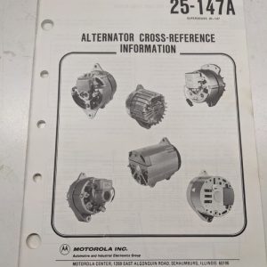 Motorola Automotive Regulator Cross Reference Information Manual 25-147A 1986