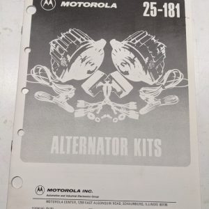 Motorola Automotive Alternator Kits Catalog Booklet Manual 25-181 1981