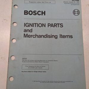 Bosch Jobber Net Price List 221056 1986 Shop Ignition Parts Merchandising Items