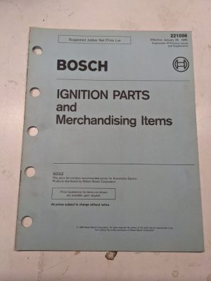 Bosch Jobber Net Price List 221056 1986 Shop Ignition Parts Merchandising Items