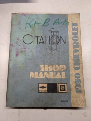 1980 Chevrolet Citation Shop Manual Repair Book Gm Maintenance Guide Chevy