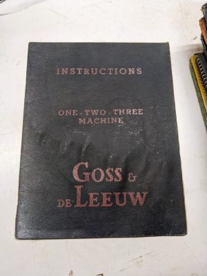 Goss Deleeuw Machine Chucking 1 – 2 – 3 Instruction Manual Maintenance