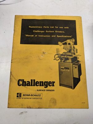 Challenger Surface Grinder Boyar Schultz Replacement Parts List Manual 612 618