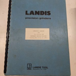 Landis No 12 ½ Tool Operators Handbook Centerless Grinding Machine 1959