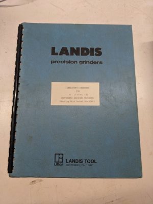 Landis No 12 ½ Tool Operators Handbook Centerless Grinding Machine 1959