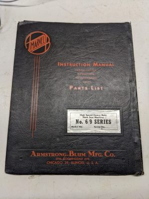 Marvel No 6 9 Hack Saw Instruction Manual Parts List Book Maintenance Service
