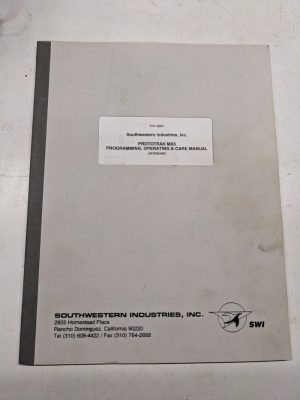 Southwestern Swi Prototrak Mx3 16291 Programming Operation Care Manual