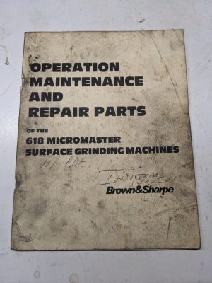 Brown & Sharpe 618 Micromaster Repair Parts List Manual Operator Maintenance