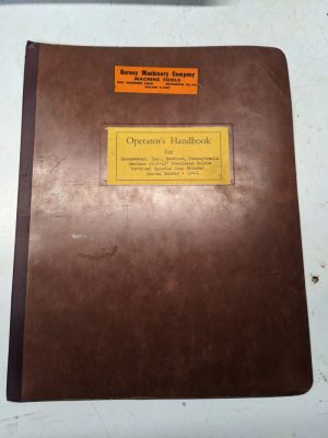 Kennametal 2V18-18” Disc Grinder Operators Handbook Gardner 1964
