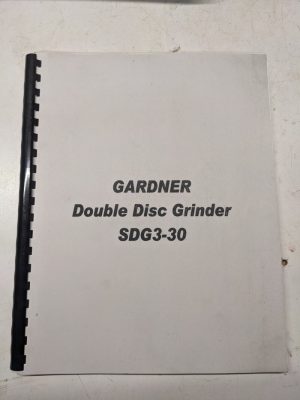 Gardner Sdg3-30 Double Disc Grinder Programming Plc Manual Reference Book