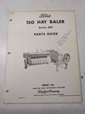 Ford Hay Balers Tractor Attachment Parts List Book Catalog Manual 509 1962