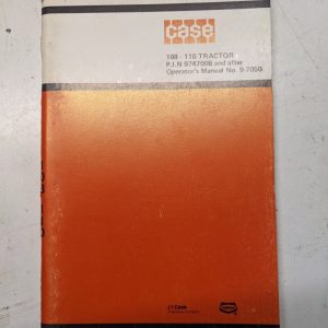 J I Case 108-110 Tractor Operators Manual Maintenance Operation Models 9-7050