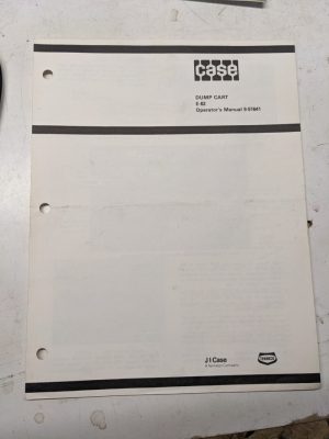 J I Case Tractor Dump 9-51641 Cart E-62 Operators Manual Maintenance
