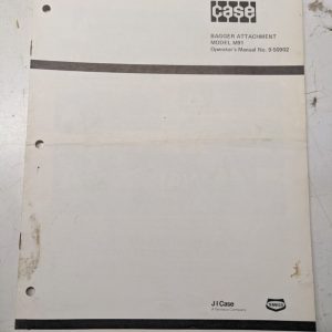 J I Case Tractor 9-50902 Bagger Attachment M91 Operators Manual Maintenance