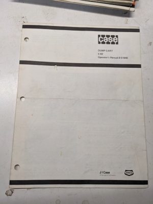 J I Case Tractor Dump Cart E-62 9-51640 Lawn Operators Maintenance Manual