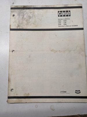 J I Case Tractor Snow Caster M L K 80 84 9-50863 Operators Maintenance Manual