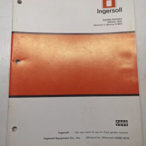 Ingersoll Case Tractor Riding Mower Model 80Xi 9-9970 Lawn Operators Manual