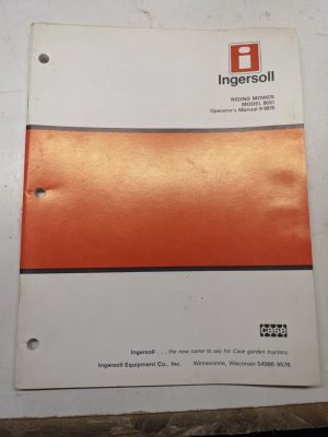 Ingersoll Case Tractor Riding Mower Model 80Xi 9-9970 Lawn Operators Manual