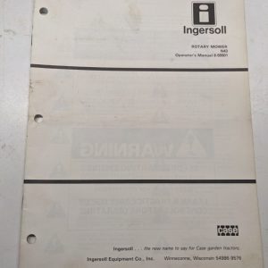 Ingersoll Case Rotary Mowers N43 8-55501 Lawn Tractor Operators Manual