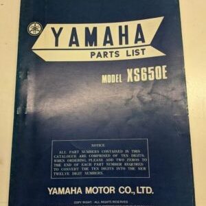 Yamaha Oem Parts List Book Model Xs650E 1977 2F0-28198-60 Manual Original