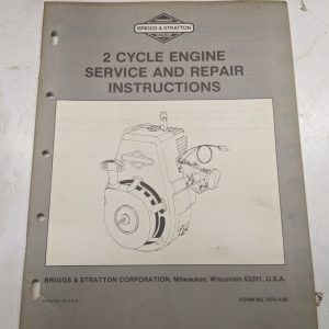 Briggs & Stratton Repair Service Manual Engine Overhaul 2 Cycle 1982 62030 62033