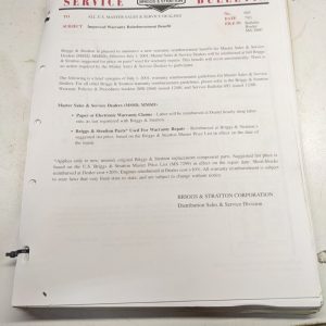 Briggs & Stratton Repair Service Manual Engine Service Bulletins 1968-2001 Lot