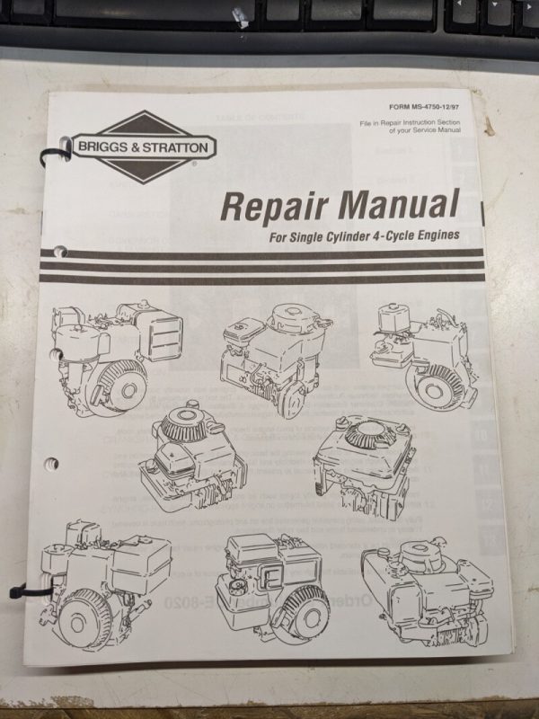Manuel De Réparation Briggs & Stratton – Moteurs 4 Temps L-Head, Occasion En Bon état
