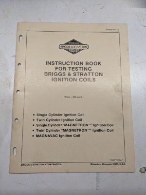 Briggs & Strattor Instruction Book For Testing Ignition Coils 1981 Engine Manual