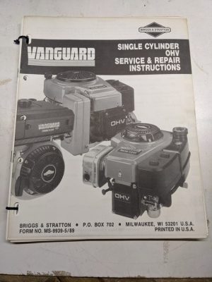 Briggs & Stratton Repair Service Manual Engine Overhaul Vanguard Single Ohv 1989