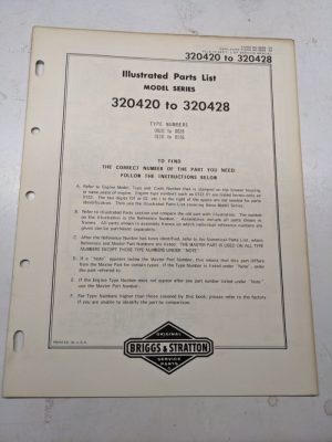 Briggs & Stratton Illustrated Engine Repair Parts List Book Manual 320420-320428