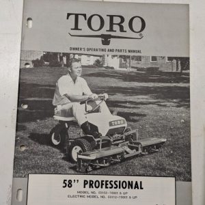 Toro Owners Operating Parts Manual List Book Catalog 58” Professional 03112