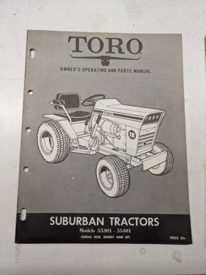 Toro Owners Operating Parts Manual List Book Catalog Suburban Tractors 55301