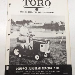 Toro Owners Operating Parts Manual List Book Catalog Suburban Tractors 55301