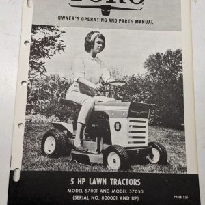 Toro 5Hp Lawn Tractors 57001 Owners Operating Parts Manual List Book Catalog