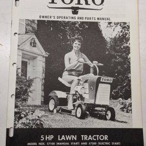 Toro Tractors Owners Operating Parts Manual List Book Catalog 5Hp Lawn 57100