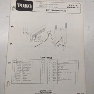 Toro 03104 03113 1971 Parts Catalog List Manual Lawn Tractor 58” Professional