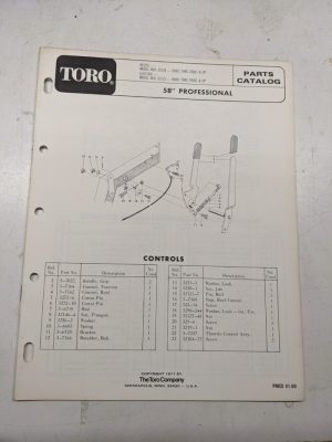 Toro 03104 03113 1971 Parts Catalog List Manual Lawn Tractor 58” Professional