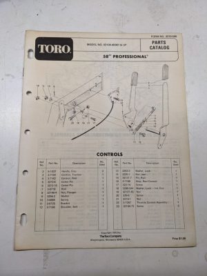 Toro Professional Parts Catalog List Manual Lawn Tractor 58” 03104 1973