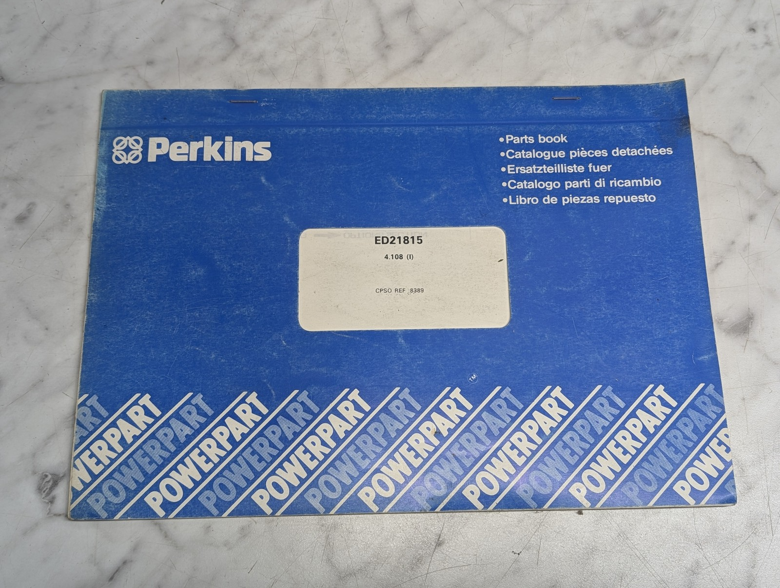Perkins Diesel Engine Ed21815 4.108 (I) Parts Book Manual List Catalog Powerpart