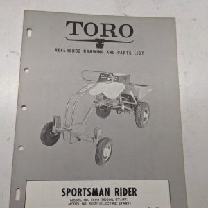 Toro Sportsman Reference Drawing Part List Book Catalog Manual Rider 50111 50121