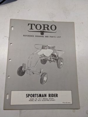 Toro Sportsman Reference Drawing Part List Book Catalog Manual Rider 50111 50121