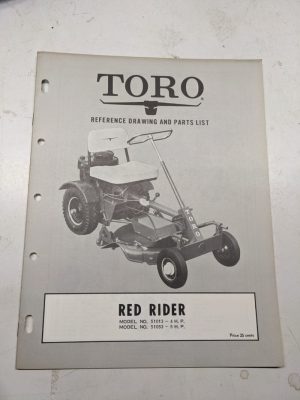 Toro Red Rider Reference Drawing Parts List Book Catalog Manual 51013 51053