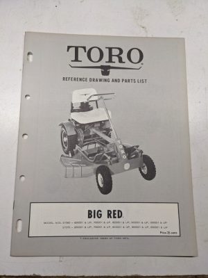 Toro Big Red Model 51060 51070 Reference Drawing Parts List Book Catalog Manual