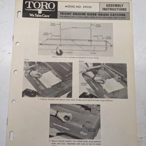 Toro 59050 Front Engine Rider Grass Catcher Assembly Instructions Manual Model