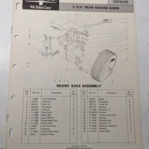 Toro Parts Catalog List Book Manual 5Hp Rear Engine Rider 56000 1971