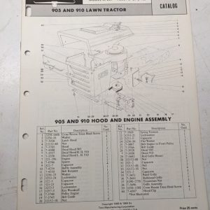 Toro Parts Catalog List Book Manual Lawn Tractor 57002 57051 905 910 1968 1969