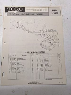 Toro Parts Catalog List Book Manual 10 12 Hp Lawn Tractor 55302 55402 Suburban