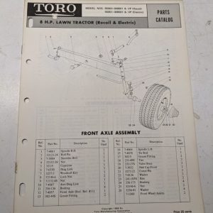 Toro Parts Catalog List Book Manual 8Hp Lawn Tractor 55003 55051 1969