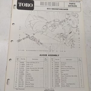 Toro Parts Catalog List Book Manual Snowthrower 832 Blower 31823 31813 31323