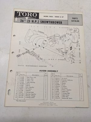 Toro Parts Catalog List Book Manual Snowthrower 26” 31626 1970 Blower